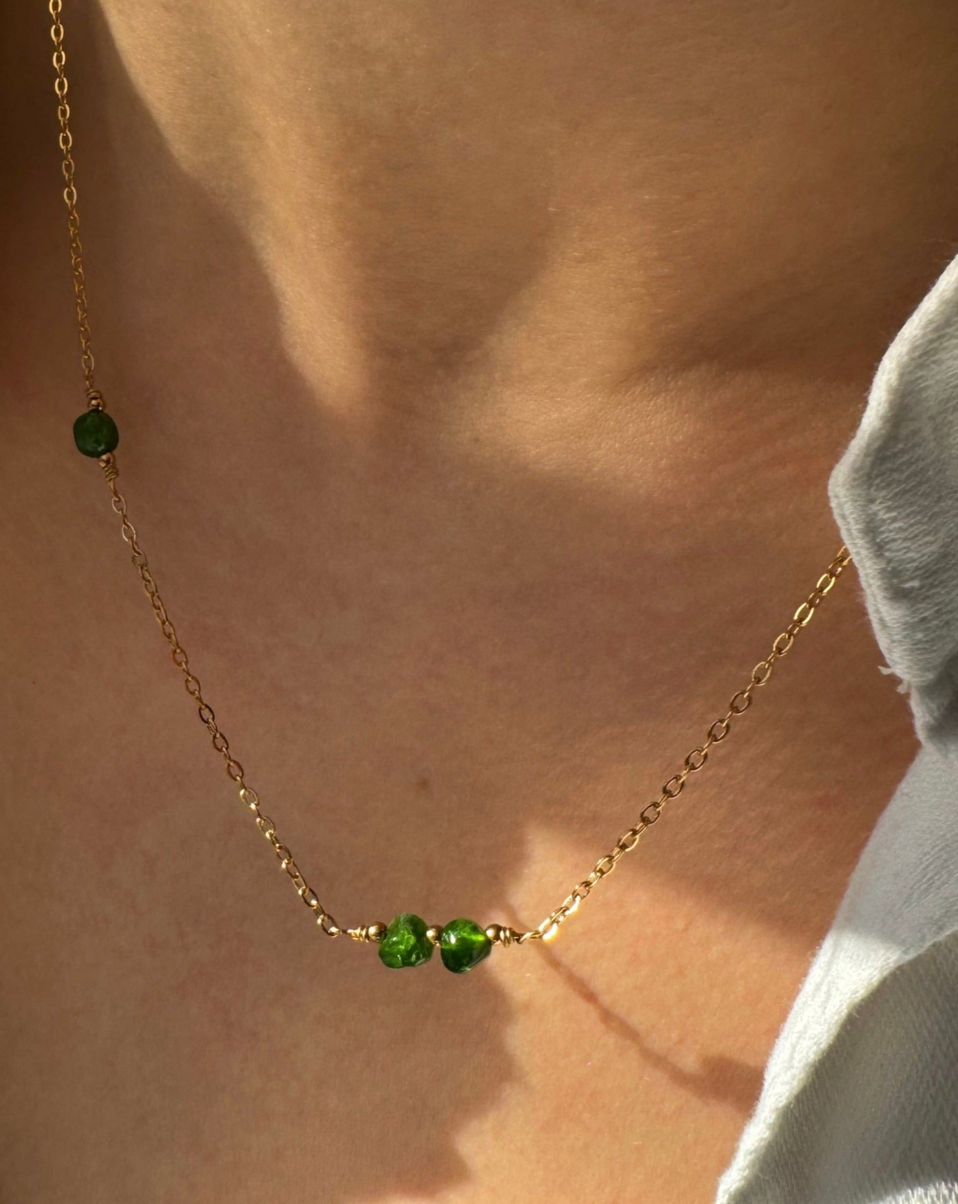 gouden ketting met steen