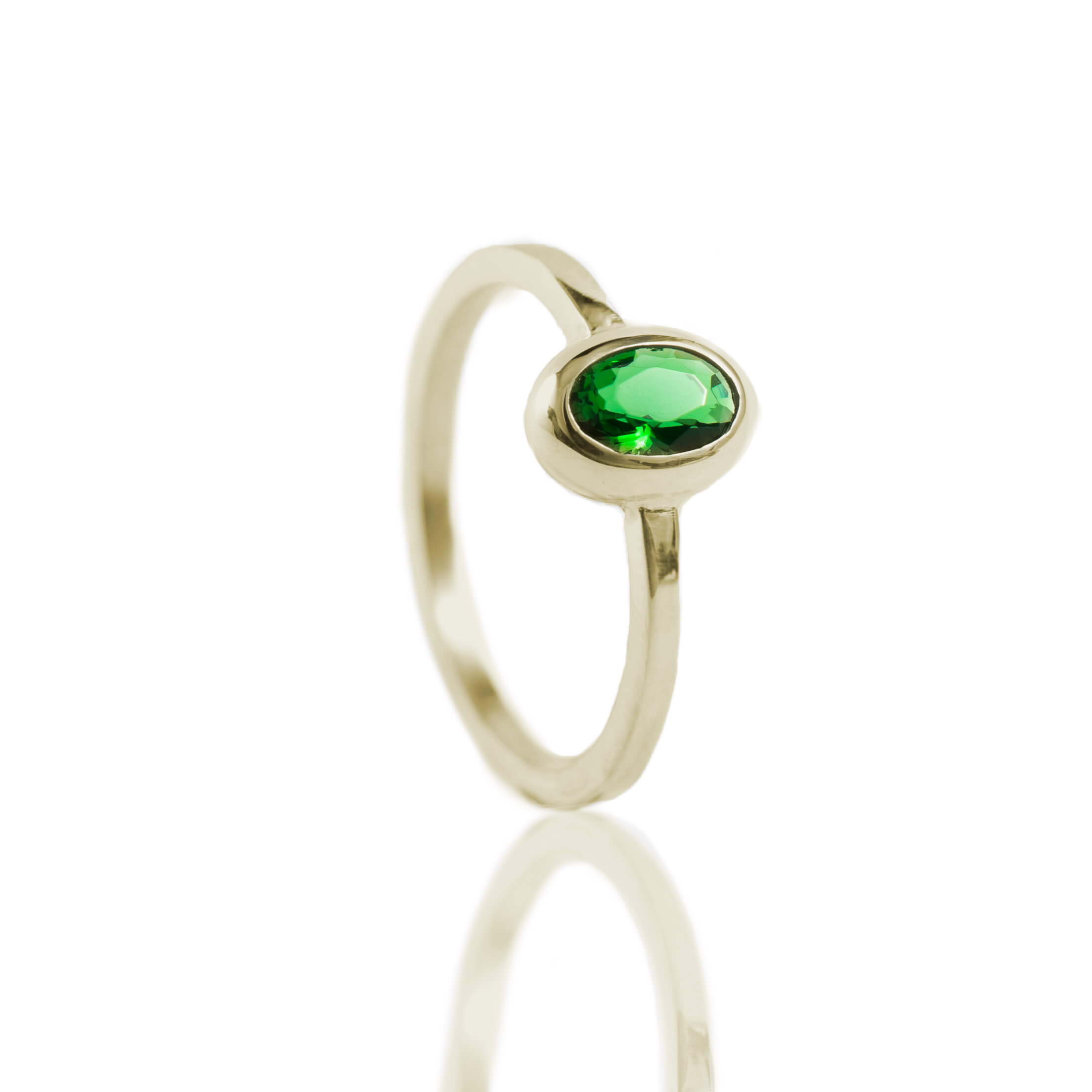 gouden ring groene steen